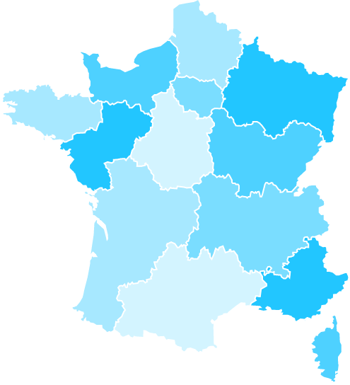modélisation, régions de france